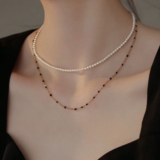 Black Starry Choker Necklace ｜40cm / 15.7‘