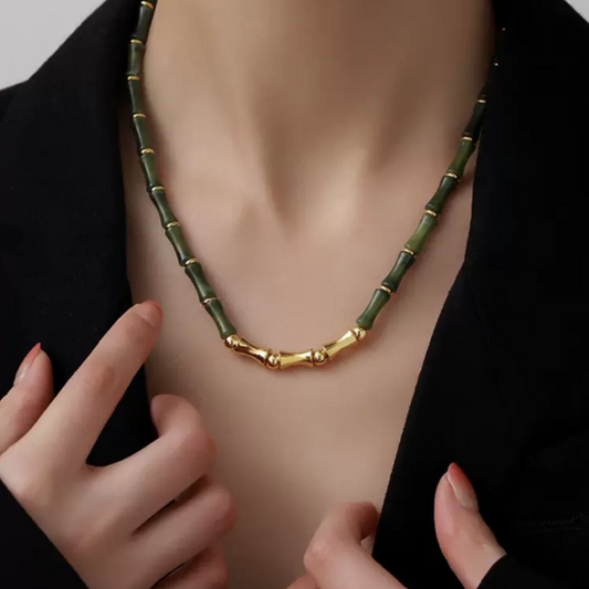 Bamboo Segment Design Choker Necklace ｜ 41.5cm / 16.3'